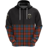 Fraser Ancient Clan Half Of Tartan Zipper Hoodie